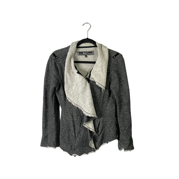 blanc noir Sweaters - BNCI by Blanc Noir Full Zip Up Ruffle Knit Cardigan Sweater Jacket Size Small